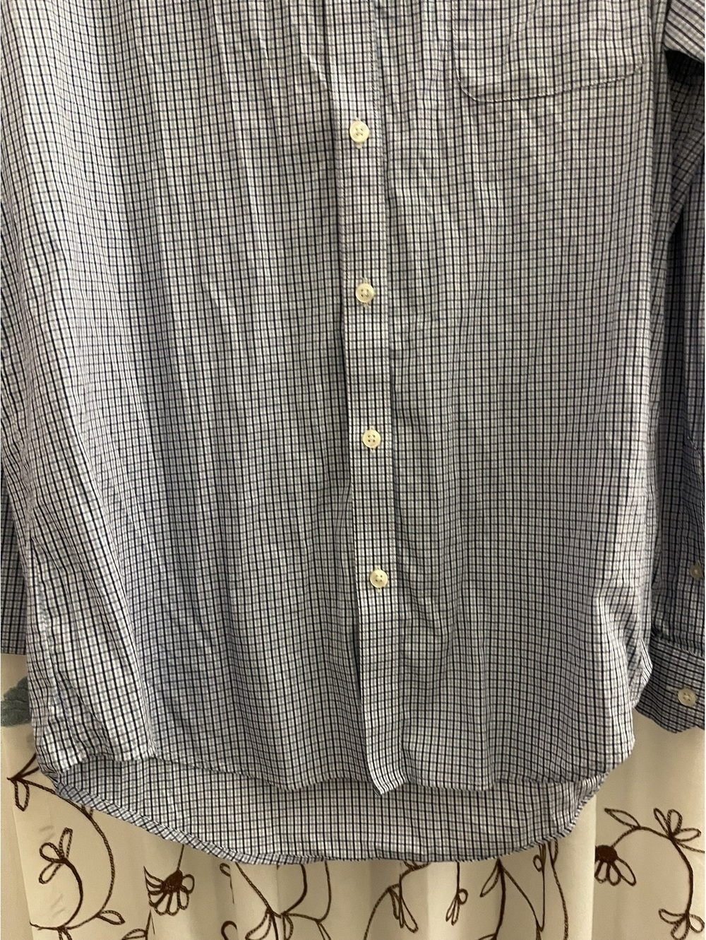 LIKE NEW | Van Heusen | M | Mens Blue Check Long Sleeve Shirt - Picture 5 of 10